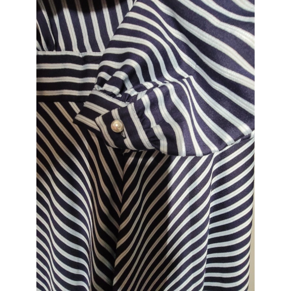 NWT Gianni Bini Maxi Dress 2 Navy White Grey Genevieve Striped Nautical Glam - Picture 8 of 10